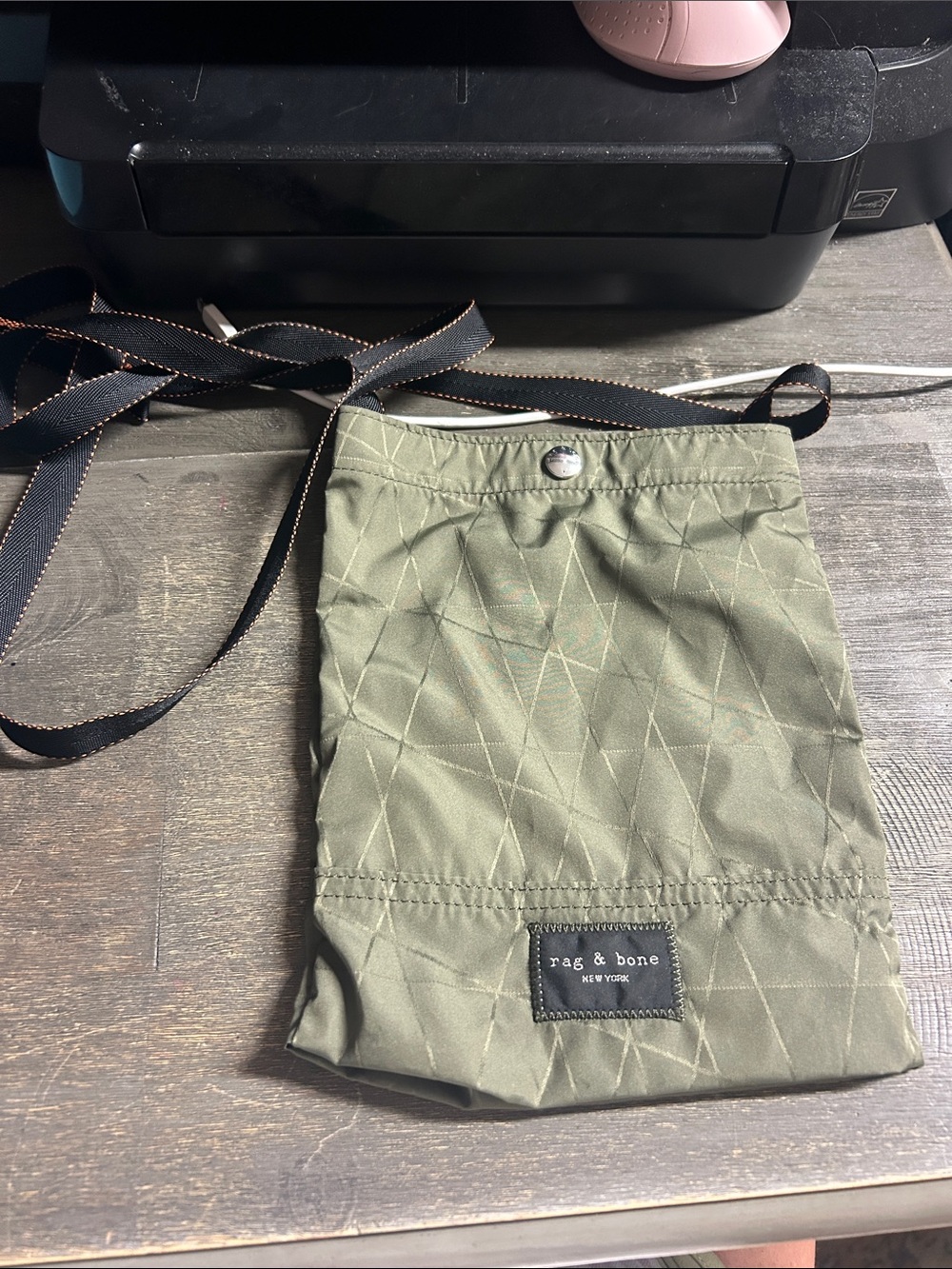 rag & bone Olive Addison Pocket Bag Crossbody Pouch with Black Strap
